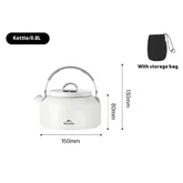 Чайник з керамічним антипригарним покриттям Naturehike CNK2450CF013 0,8 л, алюміній, білий — Photo 10