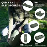 Матрац з подушкою ортопедичний одномісний Naturehike CNK2450WS020, самонадувний, 200х63х10 см, темно-зелений — Photo 11