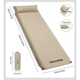 Матрац з подушкою ортопедичний одномісний Naturehike CNK2450WS020, самонадувний, 200х63х10 см, бежевий — Photo 7