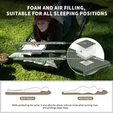 Матрац з подушкою ортопедичний одномісний Naturehike CNK2450WS020, самонадувний, 200х63х10 см, темно-зелений — Photo 9