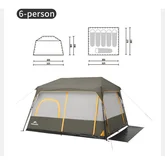 Намет шестимісний Naturehike Cape 8.4 CNK2450WS050 з швидким розкриттям, сіро-коричневий — Photo 11