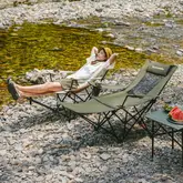 Крісло-шезлонг складане Naturehike CNK2550JJ023 Nightfall T05, сталь, хакі — Photo 21