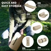 Матрац з подушкою ортопедичний одномісний Naturehike CNK2450WS020, самонадувний, 200х63х10 см, бежевий — Photo 10