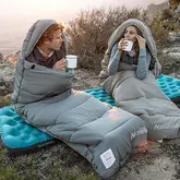 Спальний мішок з капюшоном із звичайним мішком для зберігання Naturehike M300 CNK2350WS023, сірий, лівий — Photo 22