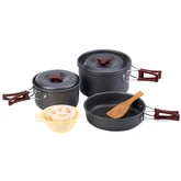 Набір посуду Naturehike 3-4 NH (2 каструлі+ кришки+сковорода) carbon (NH15T203-G) — Photo 4
