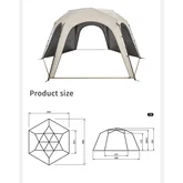 Тент для кемпінгу Naturehike CNK230WS014, 4.6 м * 4,0 м, бежевий — Photo 24