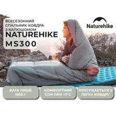 Спальний мішок з капюшоном Naturehike MS300 CNK2350WS023 лівий, сірий — Photo 16