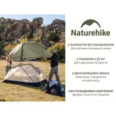 Намет надлегкий двомісний Naturehike Mongar Hiking Tent Pro CNK2550WS037, 20D, зелений — Photo 23