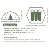 Намет тримісний Naturehike Bleik Series Tent CNK2550WS038, зелений (6977465863546) — Photo 19