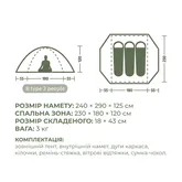 Намет тримісний Naturehike Bleik Series Tent CNK2550WS038, зелений (6977465863492) — Photo 21