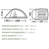Намет надлегкий тримісний Naturehike Cloud Up Pro CNK2350WS020, 20D, зелений — Photo 20